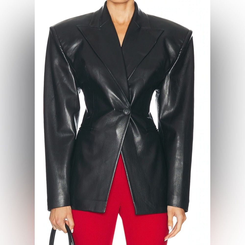 The Andamane Ottavia Hourglass Vegsn Leather Blazer - Size 42